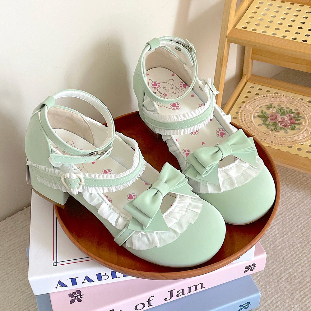 Lace Lolita Bow Shoes SE23623