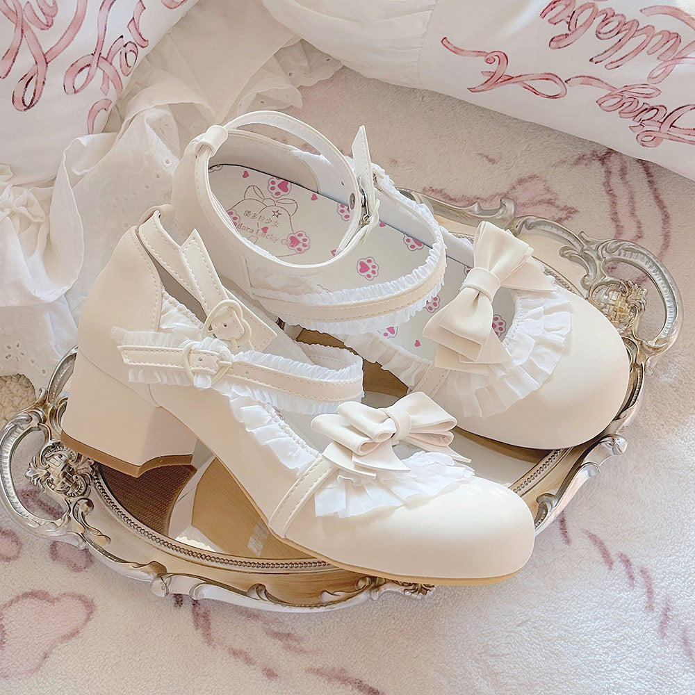 Lace Lolita Bow Shoes SE23623