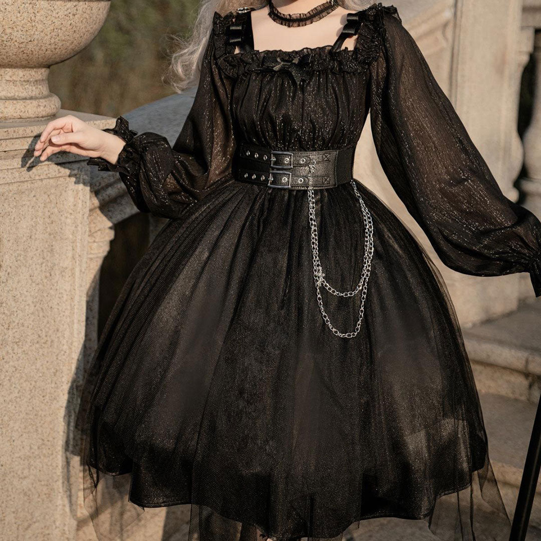 Lace Mesh Belted Dress SE22900