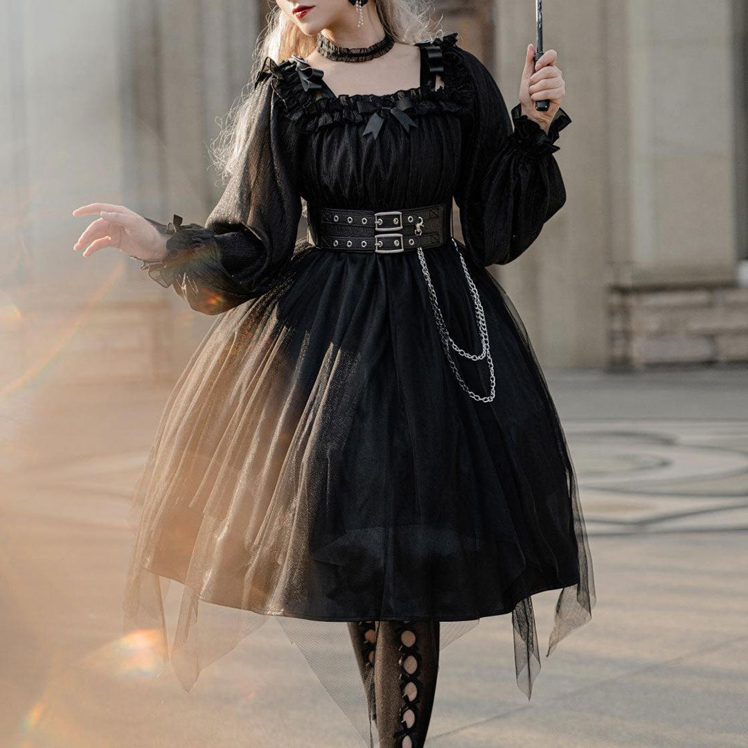 Lace Mesh Belted Dress SE22900