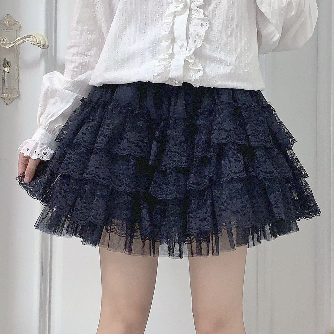 Lace Mesh Cake Skirt SE22759