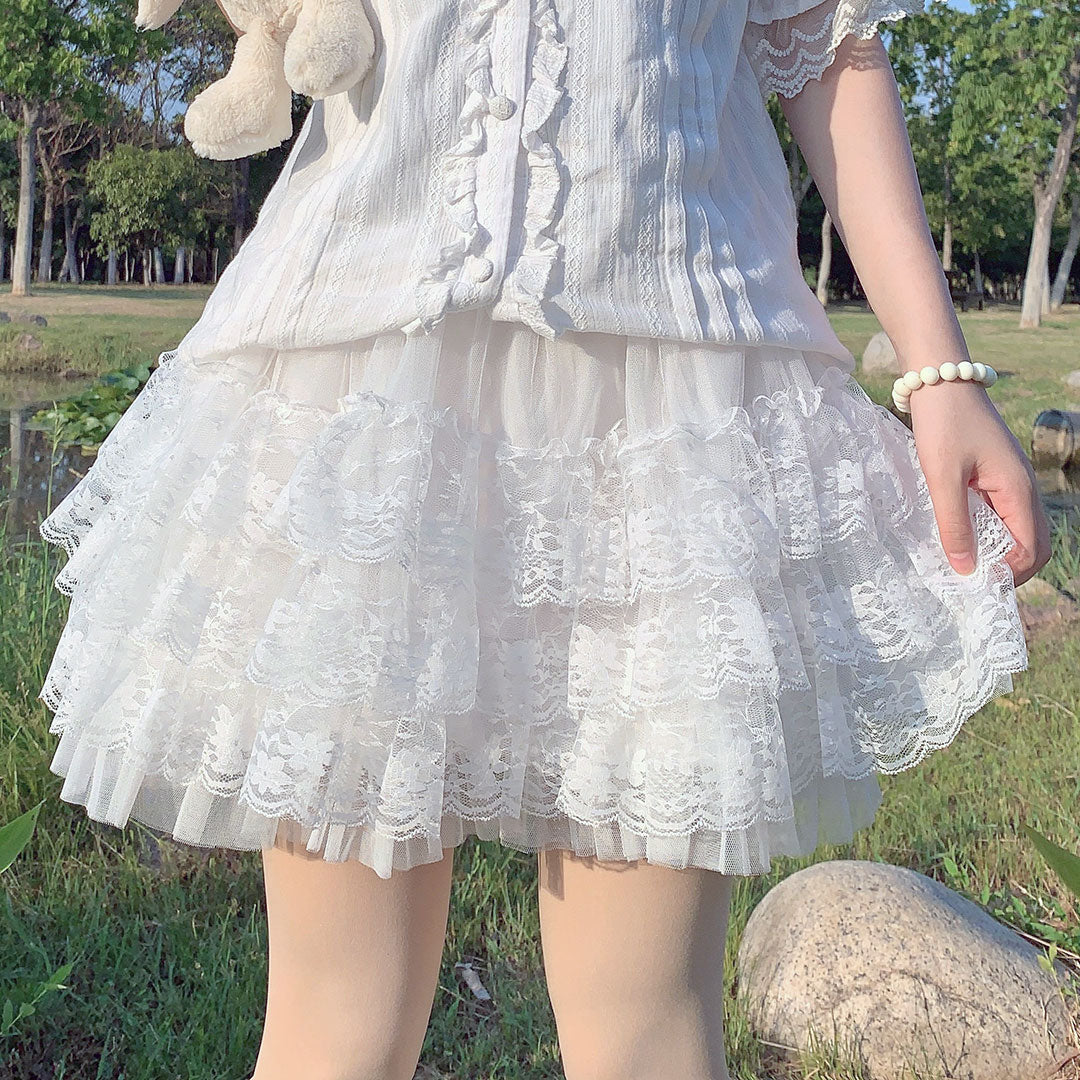 Lace Mesh Cake Skirt SE22759