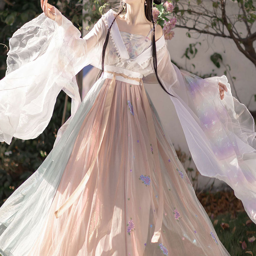 Lace Mesh Flower Hanfu Dress SE22681