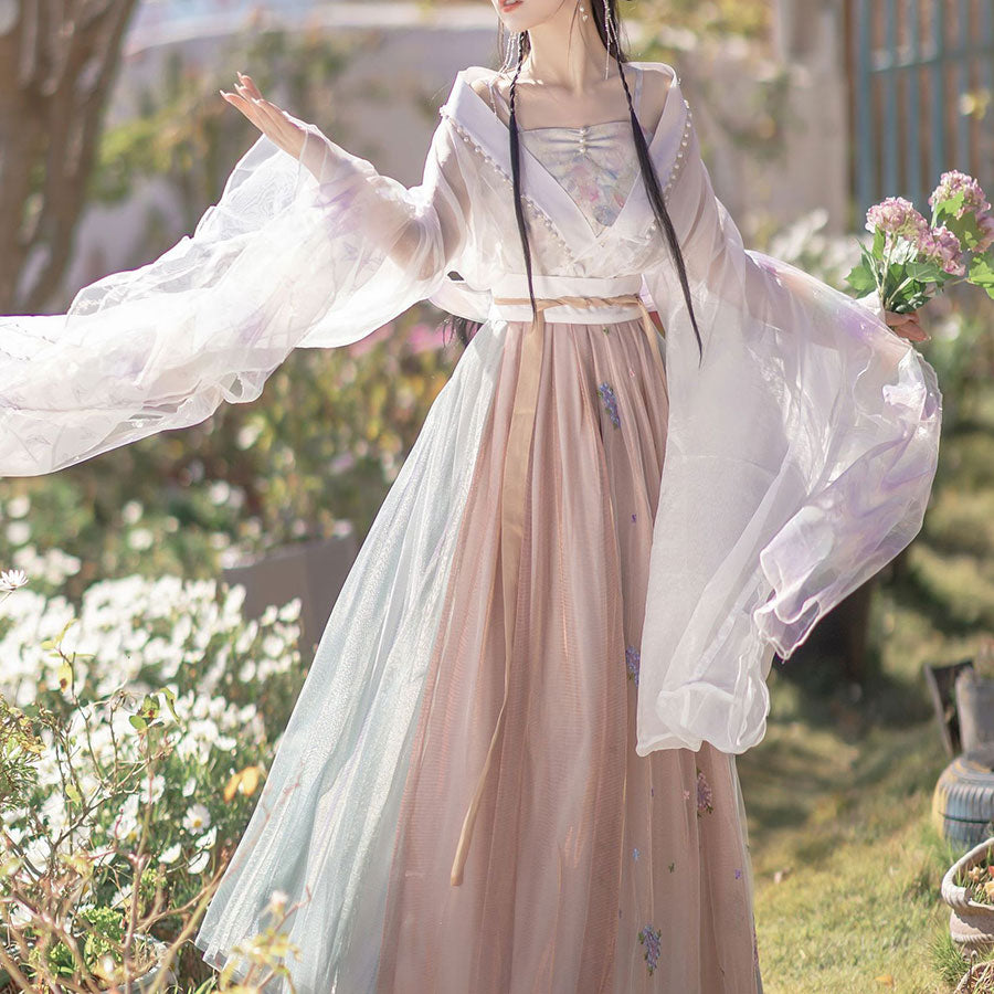 Lace Mesh Flower Hanfu Dress SE22681