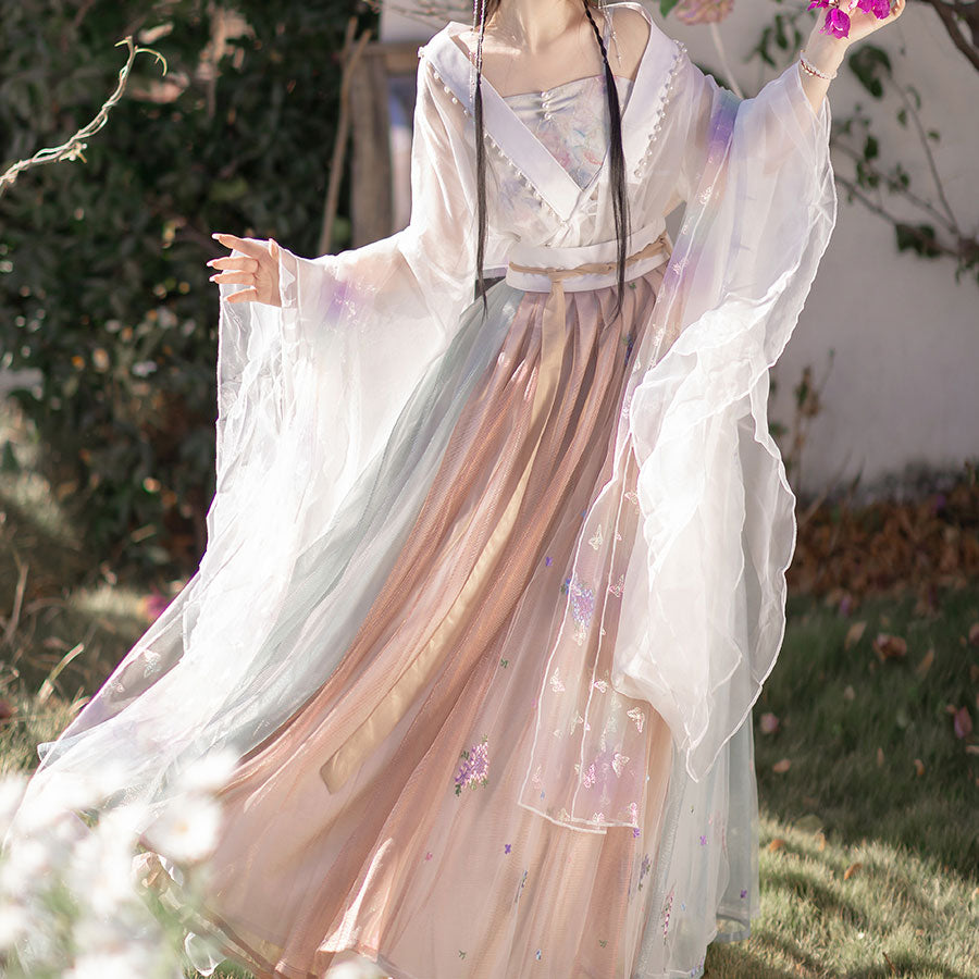 Lace Mesh Flower Hanfu Dress SE22681