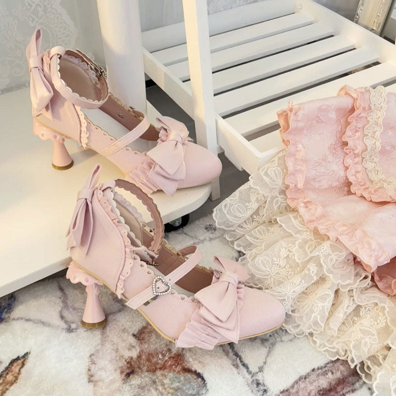 Lolita Bow Heels Shoes SE23349