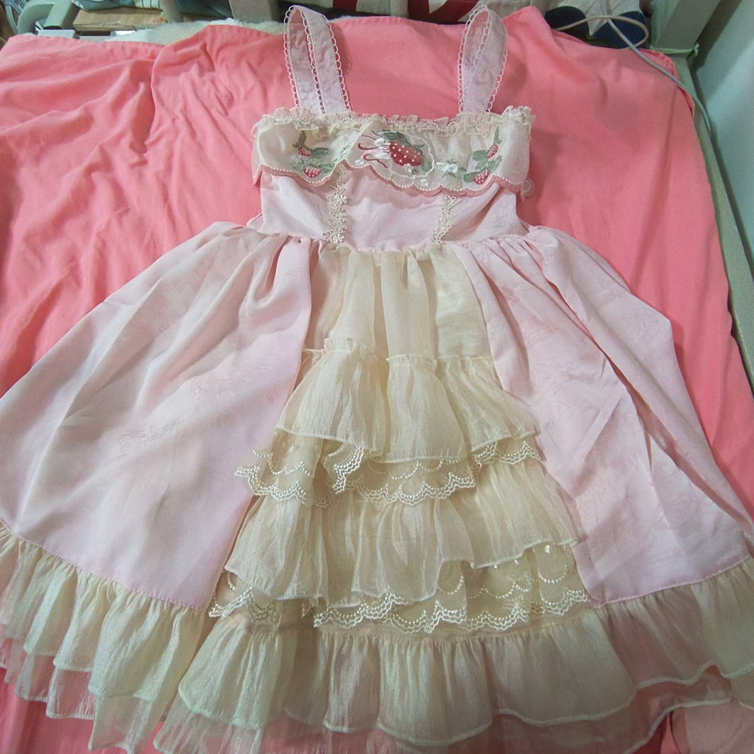 Lace Bow Strawberry Dress SE23005