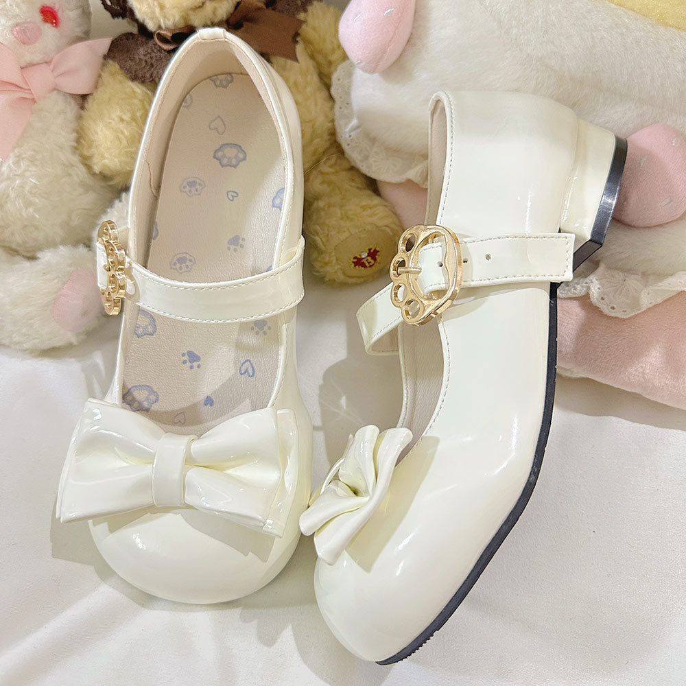 Lolita Cat Paw Bow Shoes SE23613