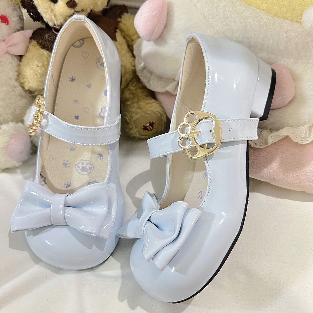 Lolita Cat Paw Bow Shoes SE23613
