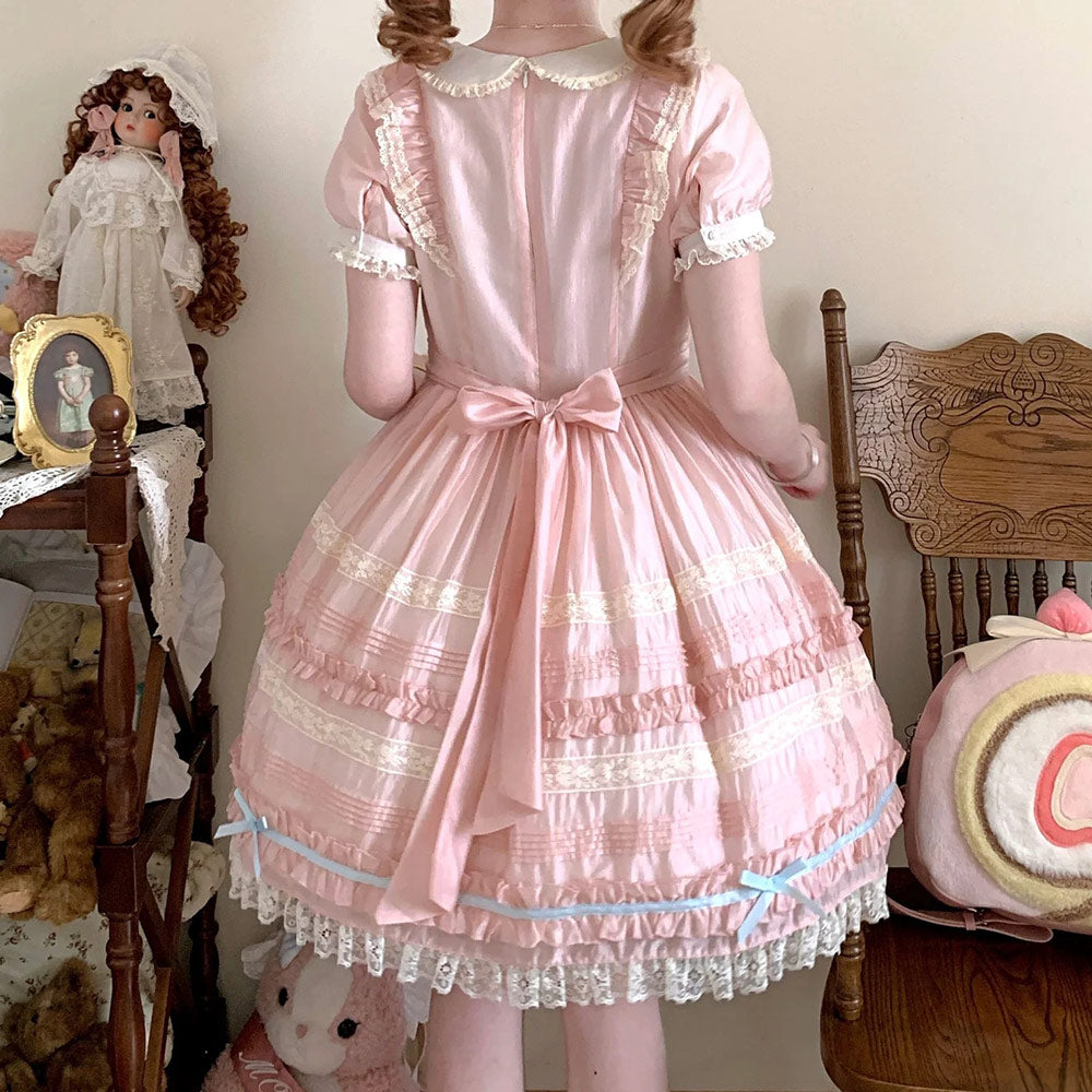 Lolita Lace Bow Flower Dress SE23575
