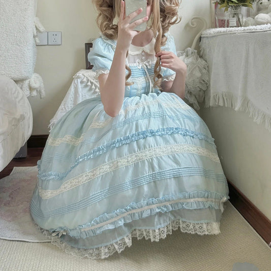 Lolita Lace Bow Flower Dress SE23575