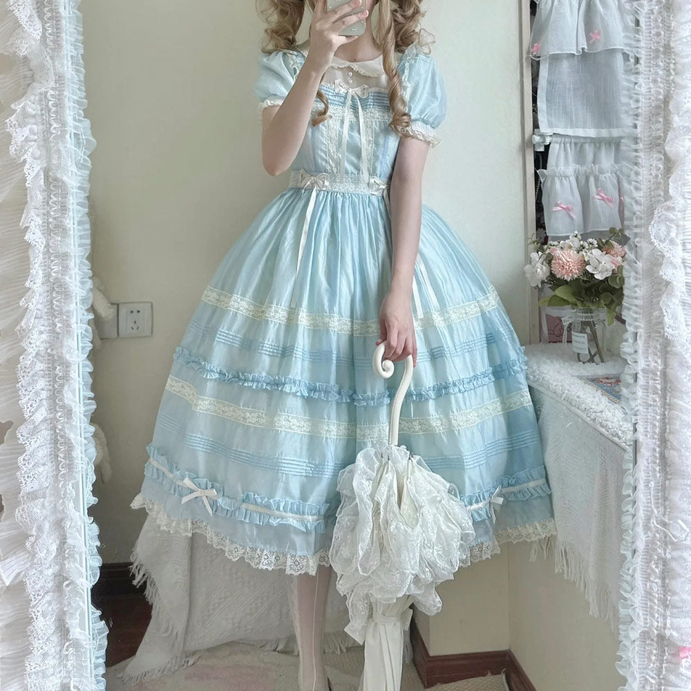 Lolita Lace Bow Flower Dress SE23575