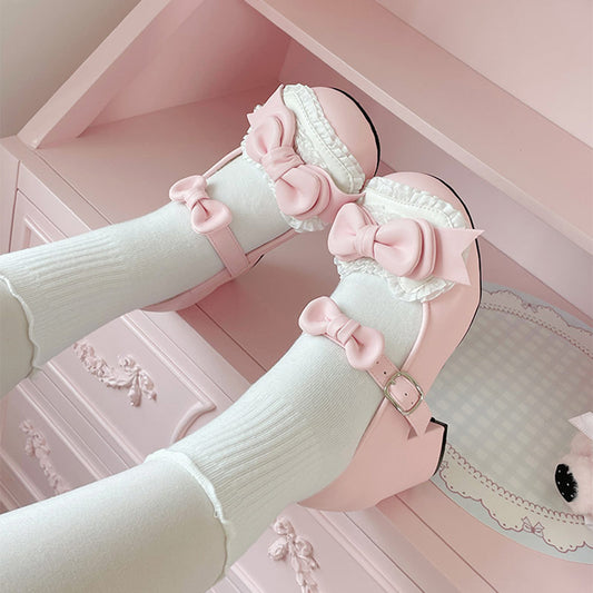 Lolita Lace Bow Heel Shoes SE23643