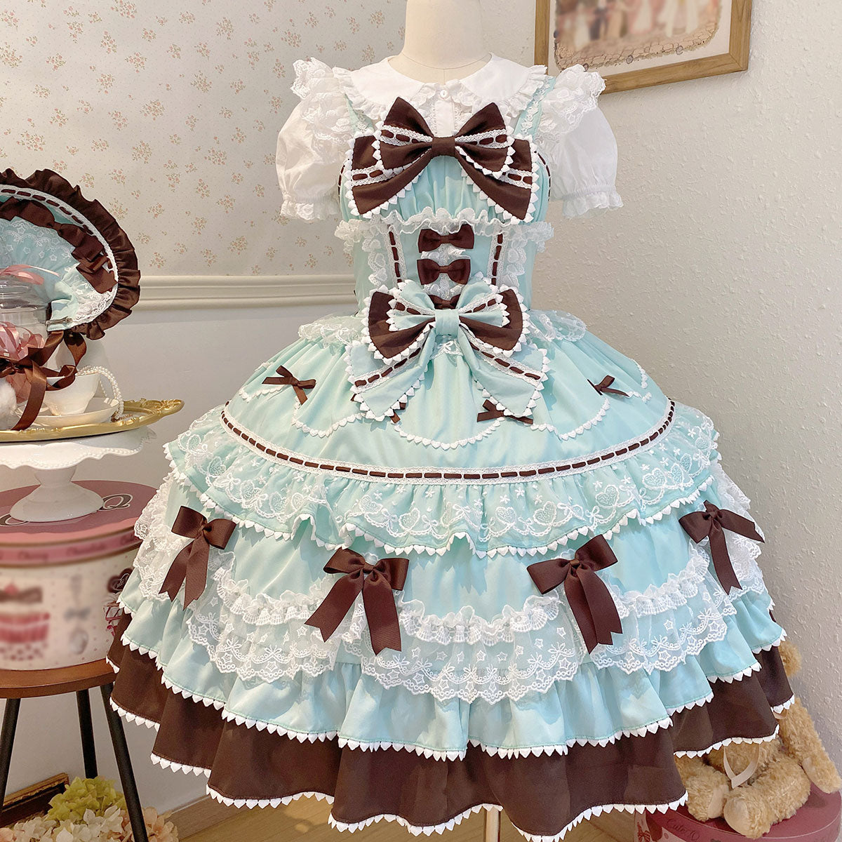 Lolita Lace Bow Sling Dress SE23413