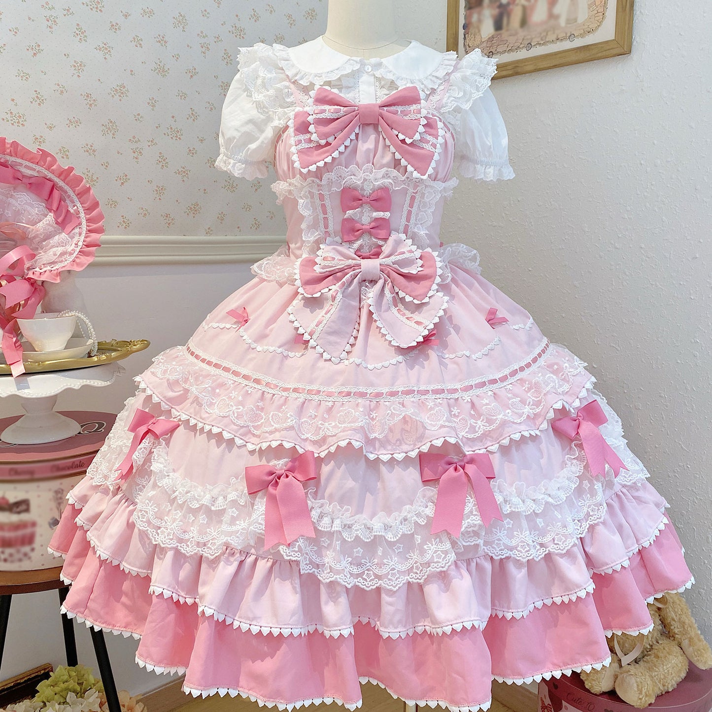Lolita Lace Bow Sling Dress SE23413