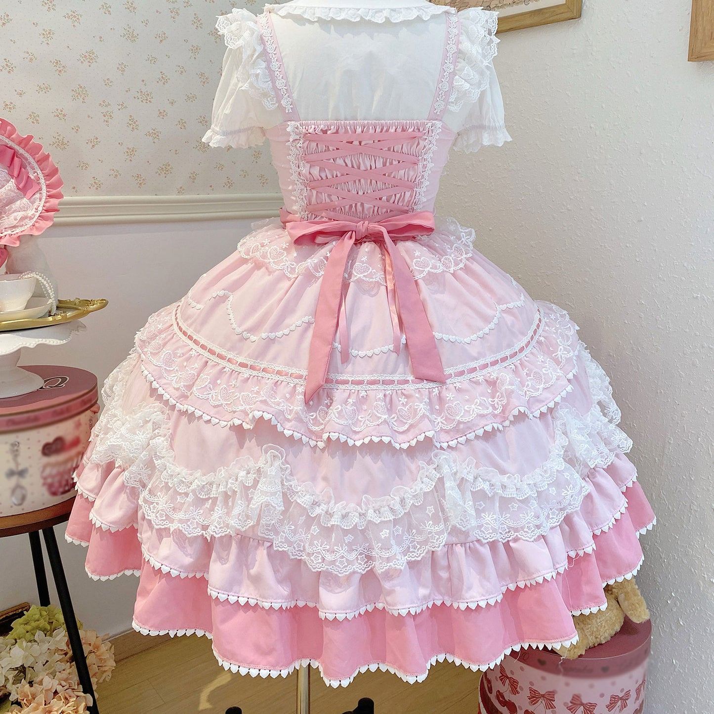 Lolita Lace Bow Sling Dress SE23413
