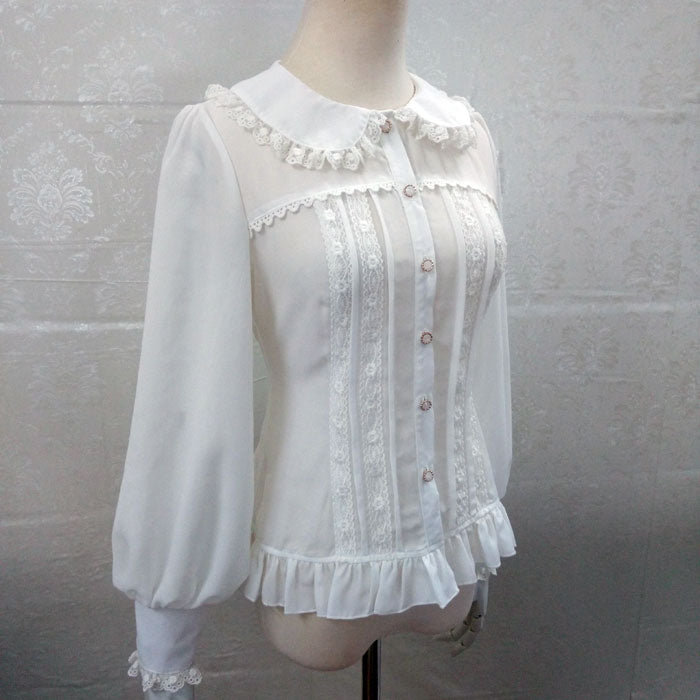 Lolita Lace Floral Chiffon Shirt SE22725
