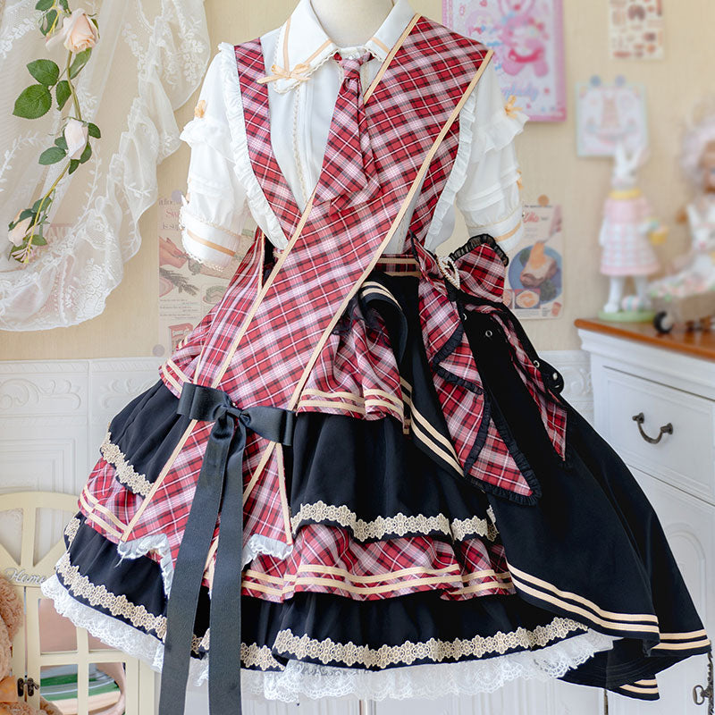 Lolita Plaid Skirt Suit SE23291