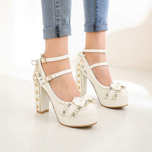 Lolita Platform Bow Lace Shoes SE22811