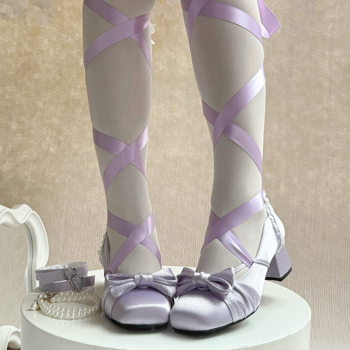 Lolita Purple Bow Shoes SE23595