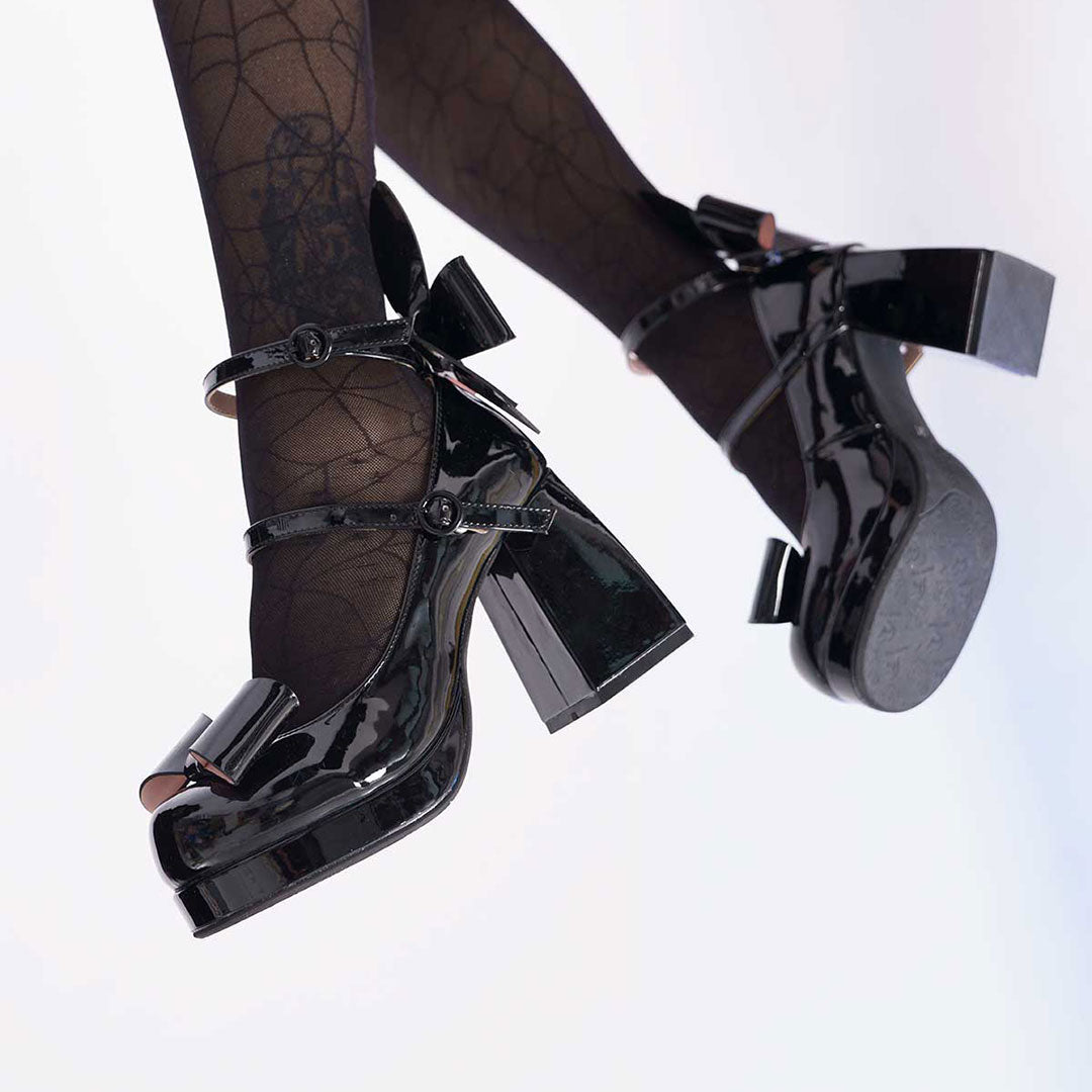 Lolita Rabbit Ear Bow Heels Shoes SE22879