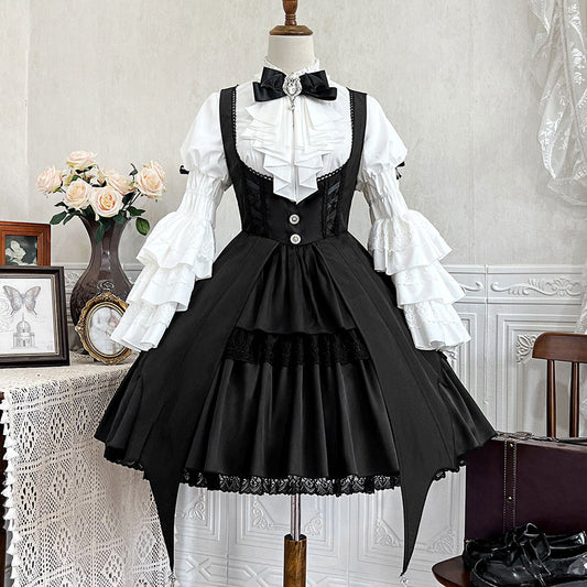 Lolita White Blouse Black Dress Set SE23283