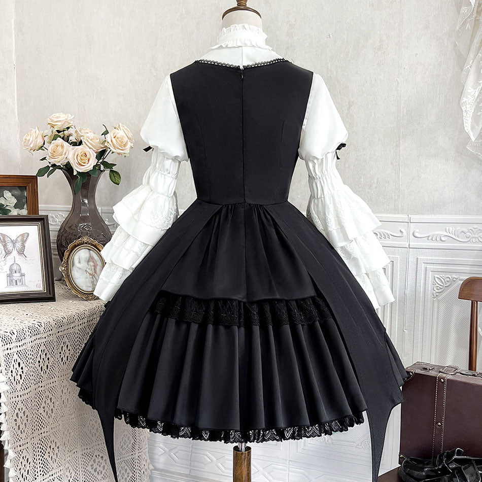 Lolita White Blouse Black Dress Set SE23283