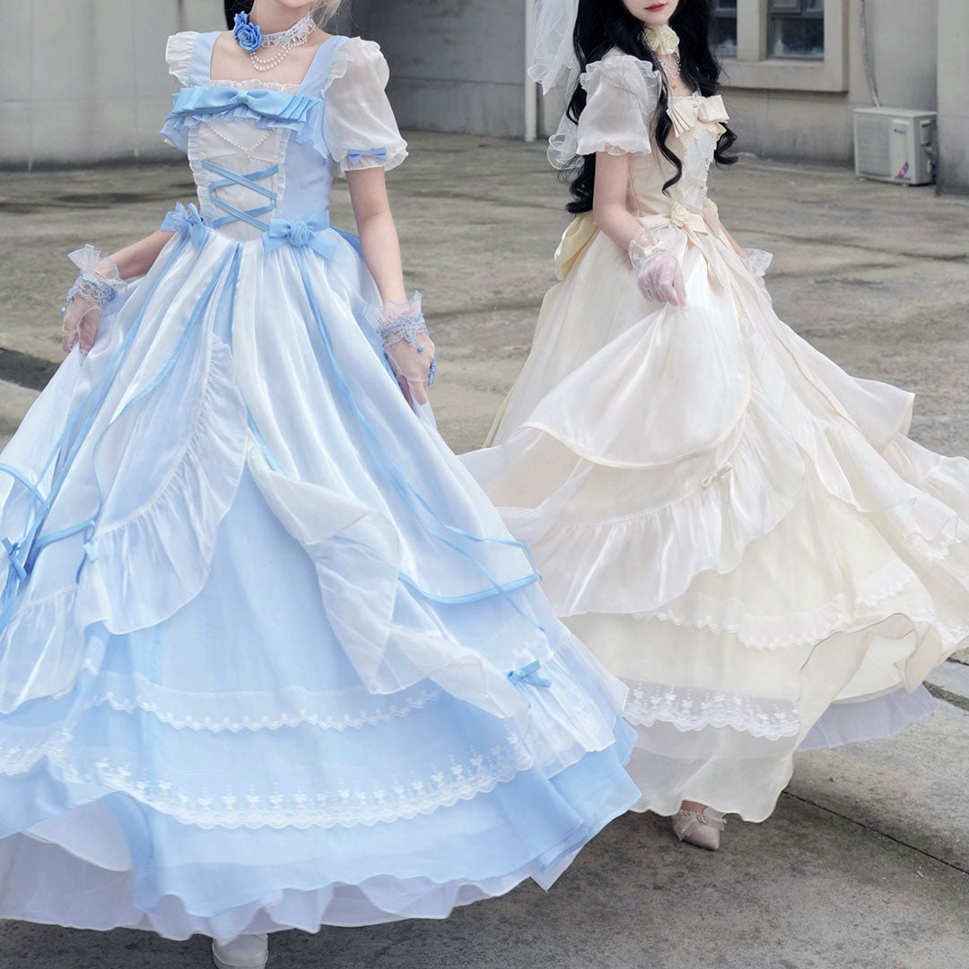 Lolita Floral Lace Bow Dress SE22806