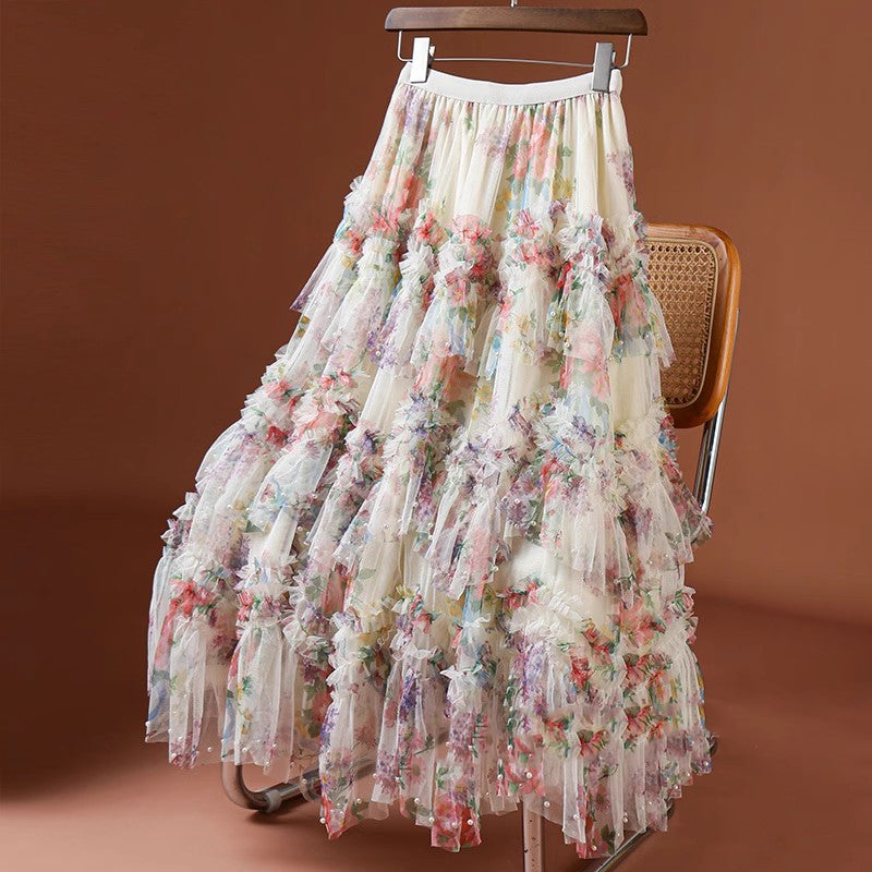 Mesh Flower Skirt SE23658