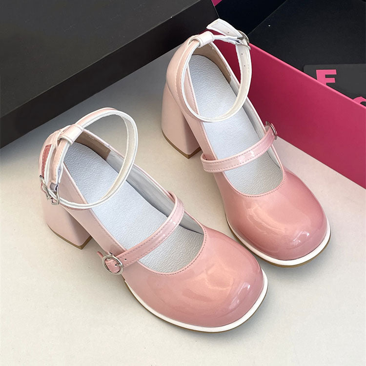 Ombre Lolita Chunky Heels Shoes SE22850