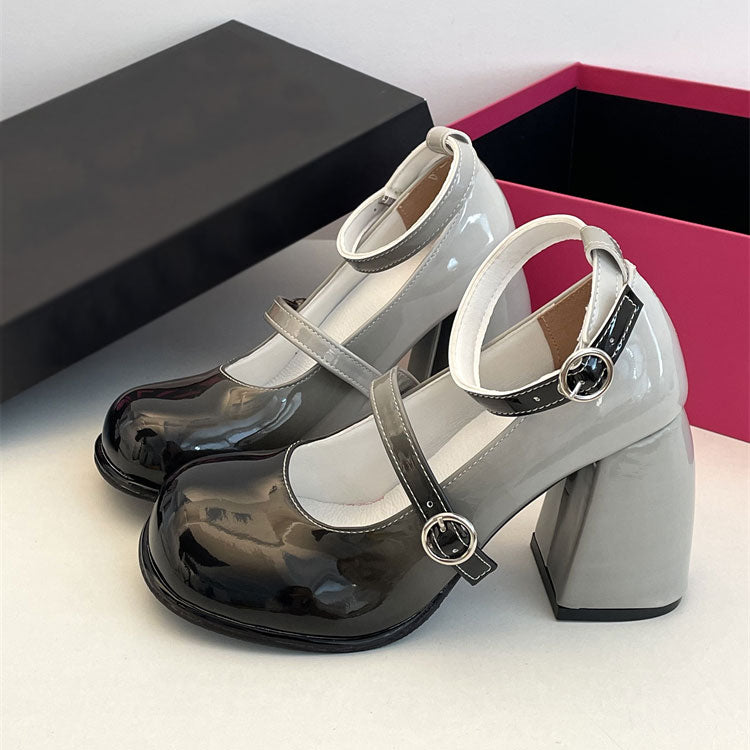 Ombre Lolita Chunky Heels Shoes SE22850