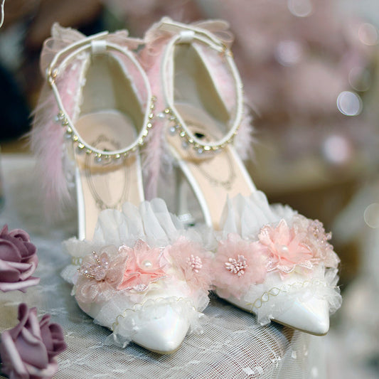 Pink Feather Flower Shoes SE23200