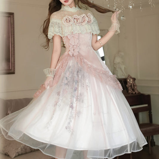 Pink Flower Lace Dress SE23720
