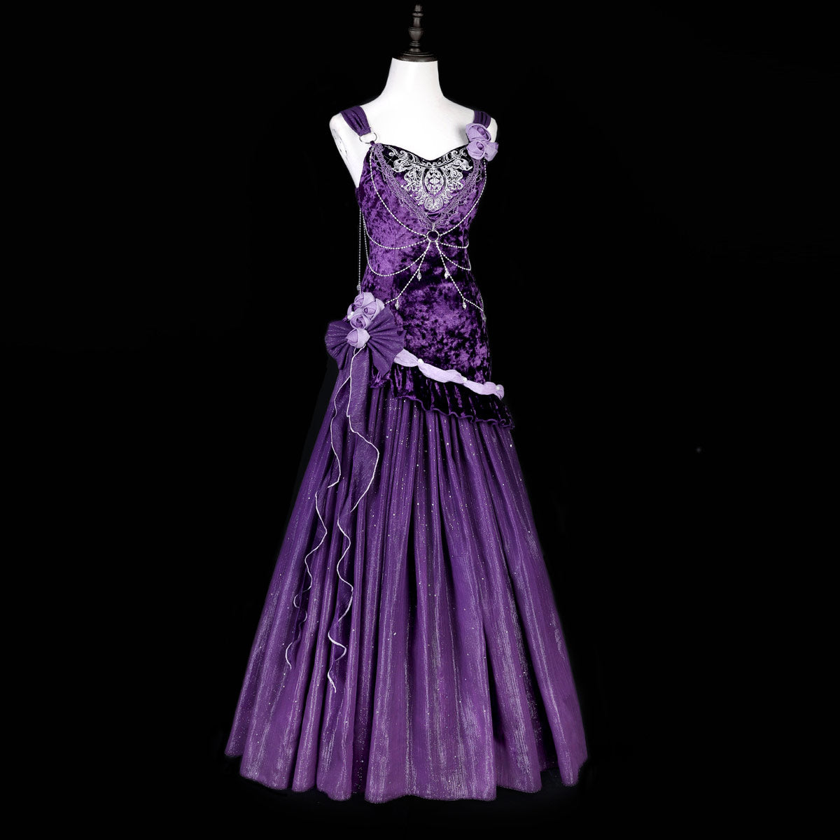 Purple Elegant Velvet Dress SE23602