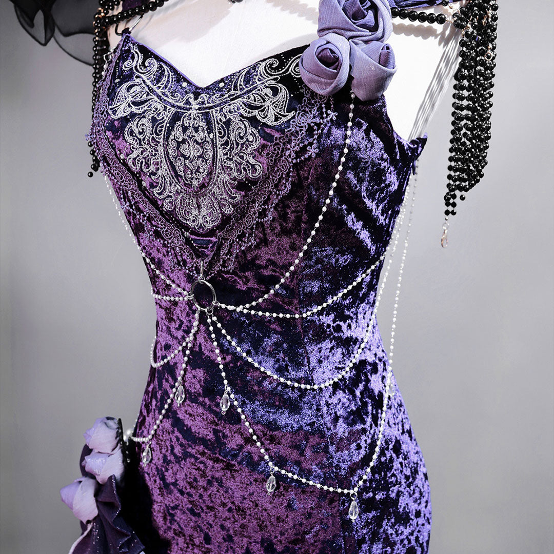 Purple Flower Dress SE23385