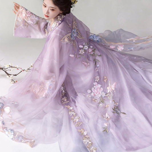 Purple Flower Hanfu Dress Set SE23510