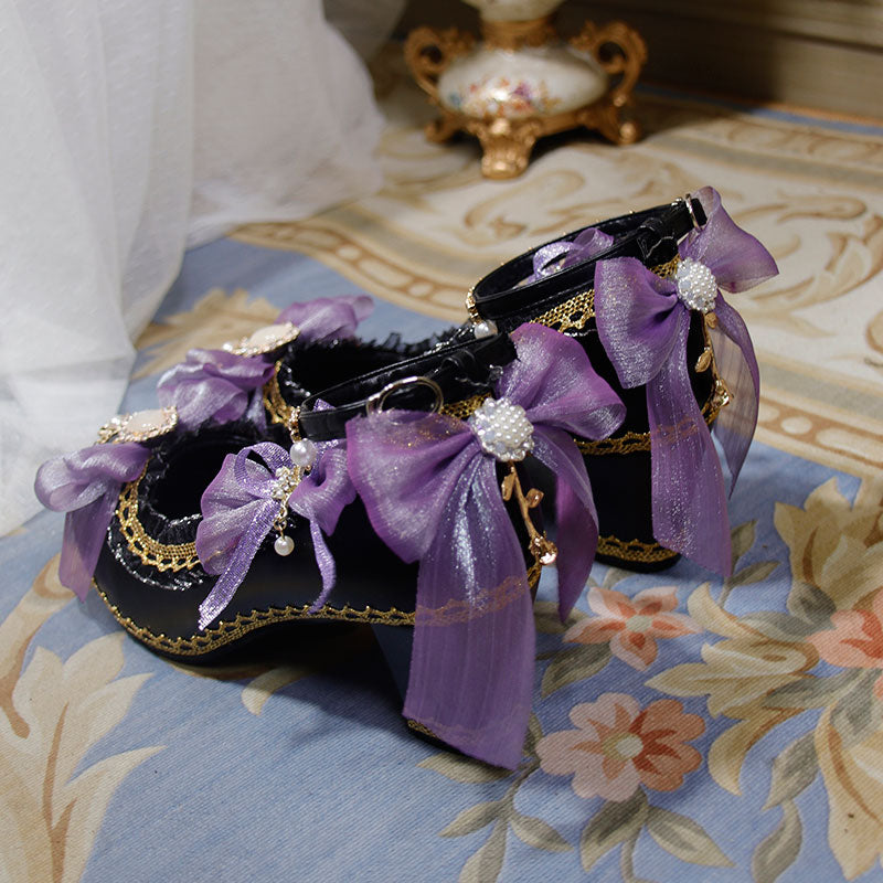 Purple bow heels SE23352