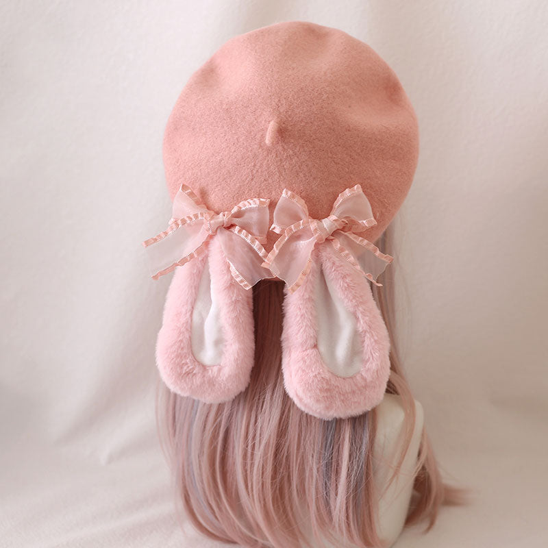 Rabbit Ear Hat Bow Beret SE22936