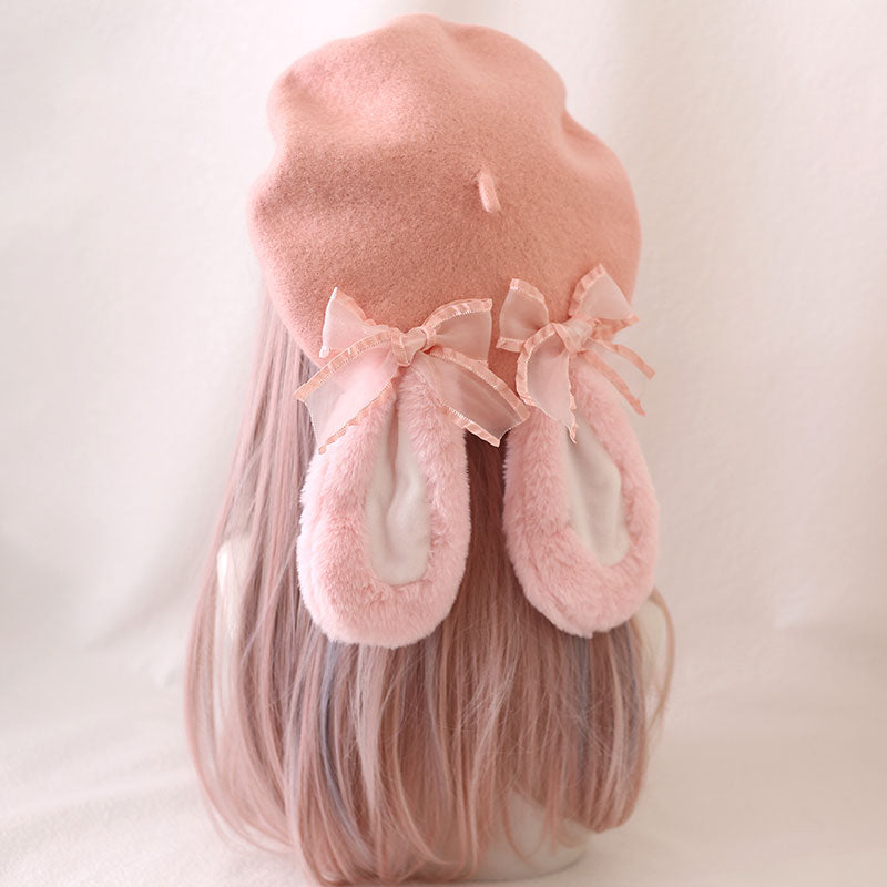 Rabbit Ear Hat Bow Beret SE22936