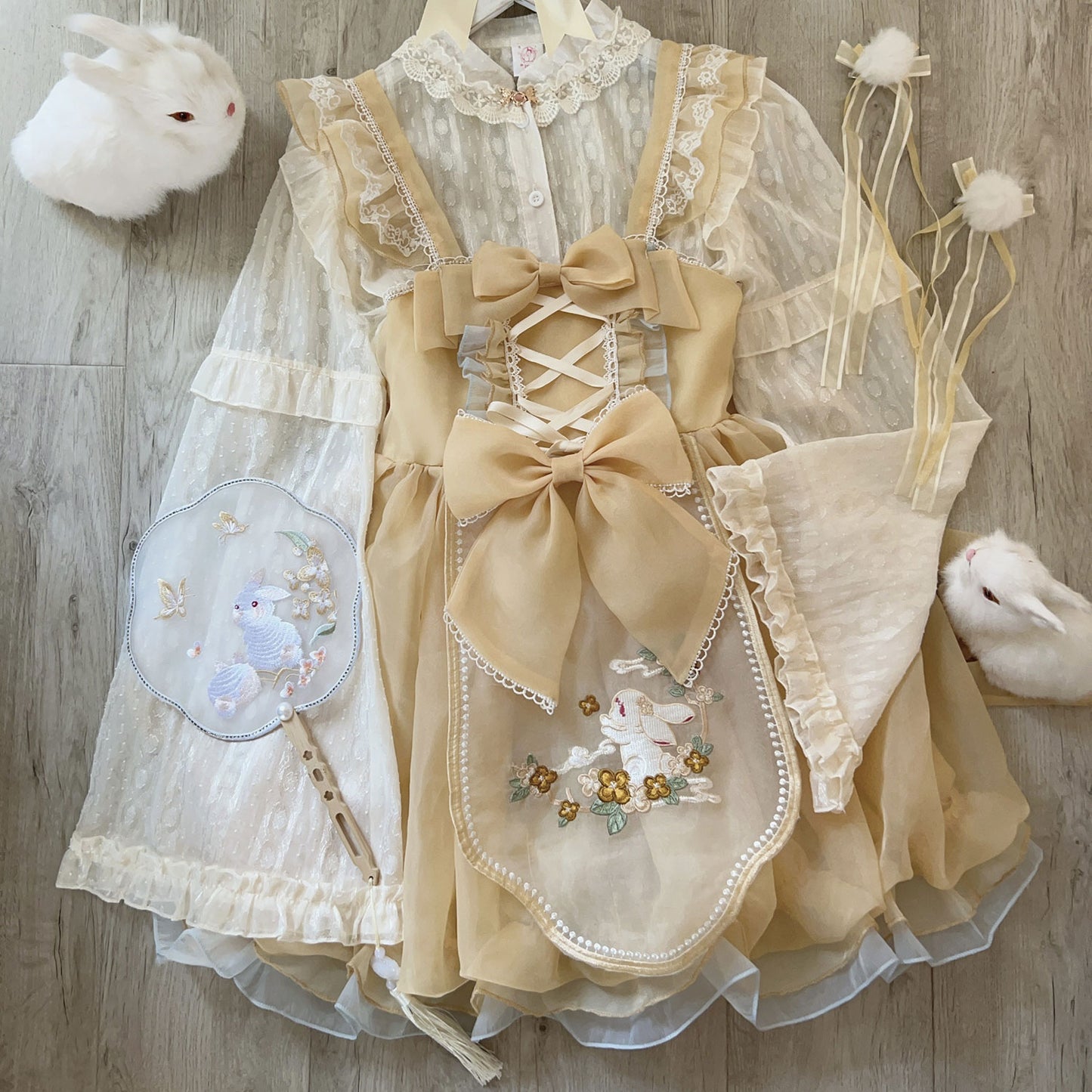 Rabbit Flower Bow Dress Set SE23418