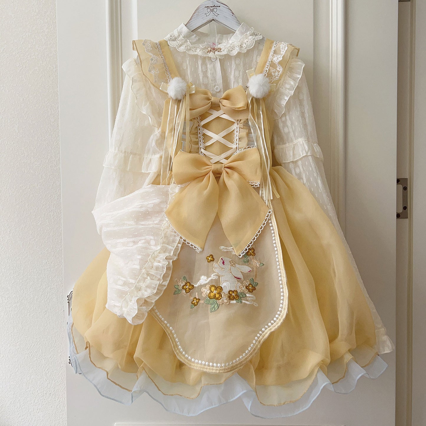 Rabbit Flower Bow Dress Set SE23418