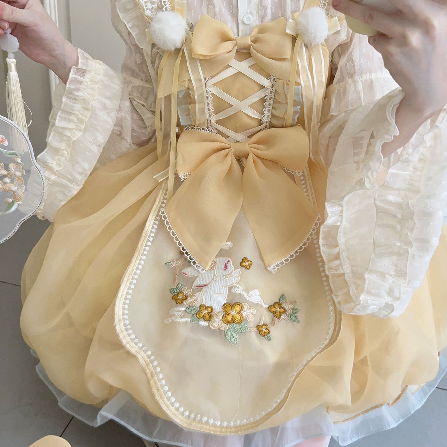 Rabbit Flower Bow Dress Set SE23418