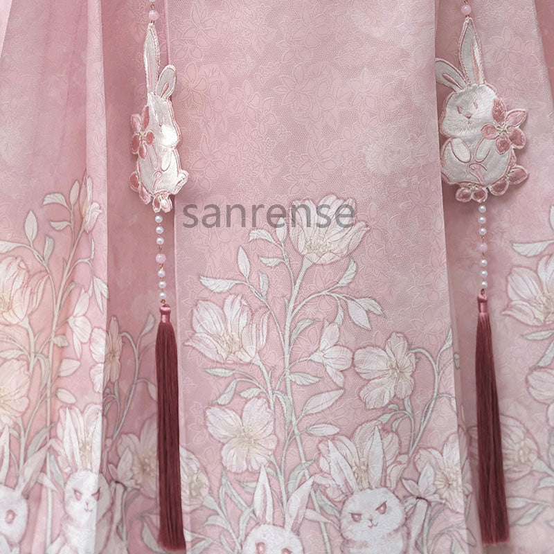 Rabbit Flower Skirt Shirt Hanfu Set SE23315