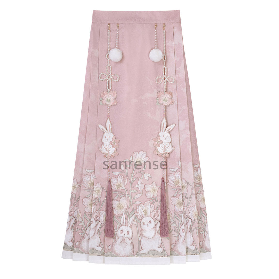 Rabbit Flower Skirt Shirt Hanfu Set SE23315