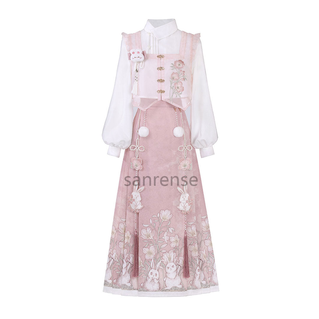 Rabbit Flower Skirt Shirt Hanfu Set SE23315
