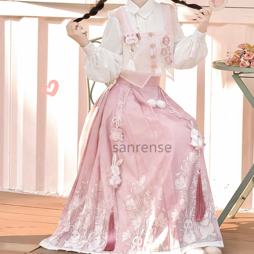 Rabbit Flower Skirt Shirt Hanfu Set SE23315