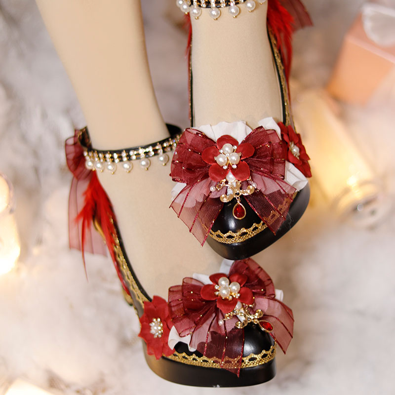 Red Bow Flower Shoes SE23394