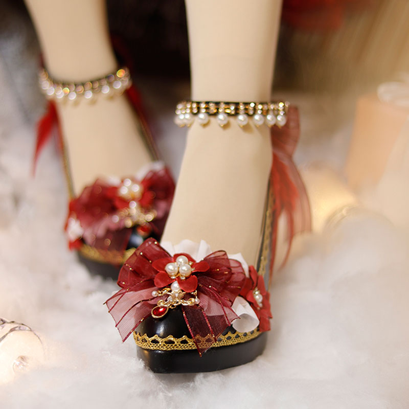 Red Bow Flower Shoes SE23394