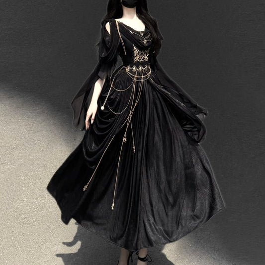 Retro Black Flower Dress SE23713