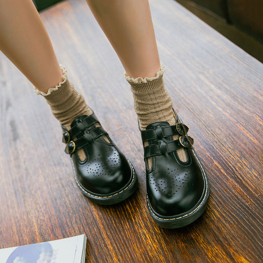 Retro Double Buckle Shoes SE23235